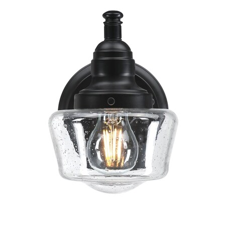 Westinghouse Fixture Wall Outdoor 60W Dusk to Dawn Eddystone, Matte Black Clear Seed Glass 6121200